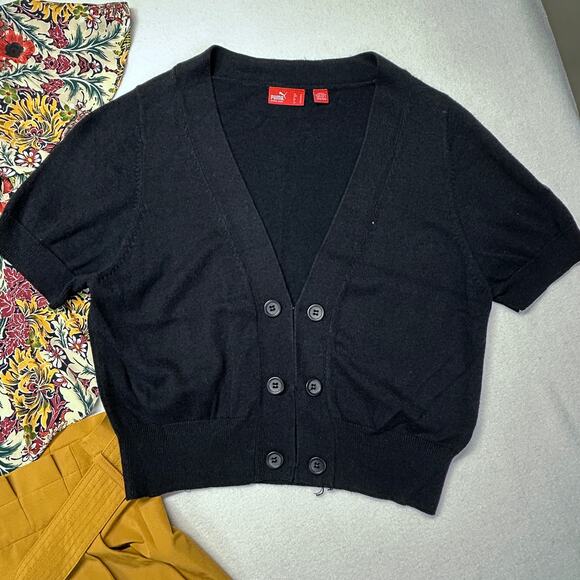 3pc Outfit Womens 6 Athleta Paper Bag Shorts & TopShop Flowy Crop Puma M Sweater - Picture 5 of 16